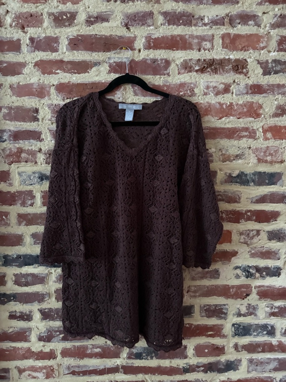 Brown Crochet Beach Coverup